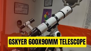 Gskyer 600x90mm AZ Astronomical Refractor Telescope TEST [upl. by Lytsyrk]