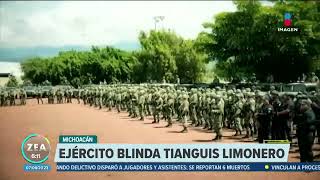 Ejército refuerza la seguridad en el Tianguis Limonero en Apatzingán  Noticias con Francisco Zea [upl. by Dolly]