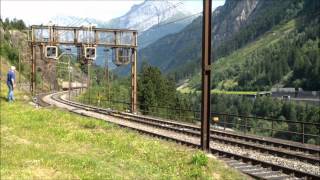 SBB Gotthard Nordrampe 2882012  Umleiterverkehr am Pfaffensprung [upl. by Elwee]