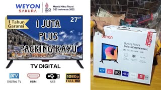 Review Tv 27quot weyon sakura led digital TV Murah Berkualitas [upl. by Sigismond]