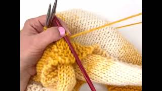 Working a 3Needle Bind Off to connect the tops of a hood [upl. by Galasyn125]