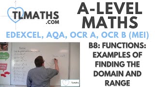 ALevel Maths B803 Functions Examples of Finding the Domain and Range [upl. by Skantze]