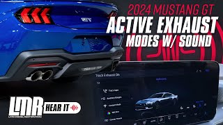 20242025 Mustang GT w Active Exhaust Stock Sound Clips  Revs Take Off Flybys Decibel Levels [upl. by Mickie]