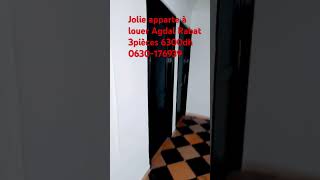 Jolie appartement à louer Agdal Rabat 3pièces 6300dh 0630176939 [upl. by Alyssa]