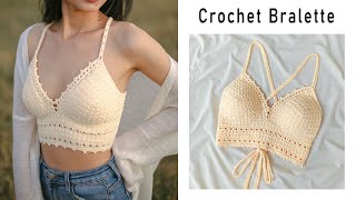 Easy Crochet Bralette Tutorial  Crochet Crop Top  Chenda DIY [upl. by Eelannej]