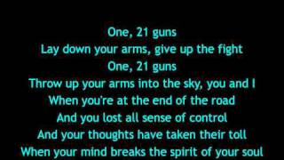 Green Day  21 Guns Lyrics [upl. by Notterb]