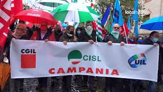 Napoli CGIL CISL UIL in corteo manifestazione unitaria regionale contro la manovra del governo [upl. by Liagibba]