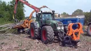 Fendt 924  Grue Jonsered 1220  Noremat D3680Westtech W820Casse boisDéchiquetage CUMA OR NOIR [upl. by Jedlicka]