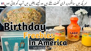 Birthday Freebies in America  Bhuna keema Recipe  Mango Lassi  noormalik77 [upl. by Silvan]