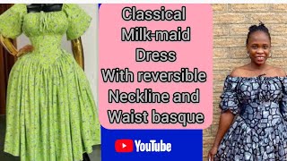 How to make a vintage milkmaid dress with gathers basque waist line diy Cut and sew cutandsew [upl. by Woolcott]