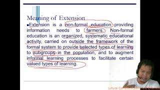 Extension 1 Overview of Agricultural Extension [upl. by Naneek]