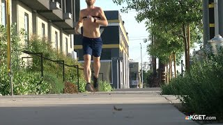 Bakersfield man runs marathon around Downtown block [upl. by Eddy]