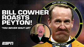 Coach Bill Cowher ROASTS Peyton Manning 🗣️ He never quits talking  ManningCast [upl. by Leroj]