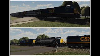 Chasing CSX Manifest Train with CSX 777 leading and CSX 1853 trailing [upl. by Abramo]