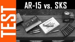 AR15 vs SKS  Barrier Penetration Test [upl. by Nauqal714]