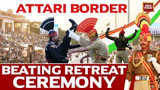 Beating Retreat Ceremony LIVE Attari Wagah Border Beating Retreat LIVE Ceremony  Republic Day 2024 [upl. by Rednirah]