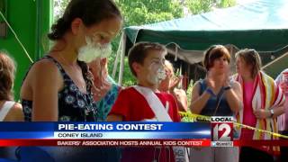 Bakers Association hosts annual pieeating contest [upl. by Lleinad]