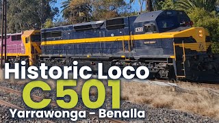 Heritage Locomotive C501 Slow Rail Journey  Yarrawonga to Benalla [upl. by Bayard]