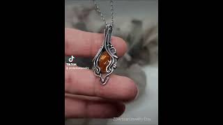 🧡💫Achiote Orange kyanite ooak sterling silver handmade talisman pendant zdartisanjewelry IG [upl. by Aneryc]