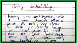 essay on honesty is the best policy in englishparagraph on honesty is the best policy [upl. by Bunting19]