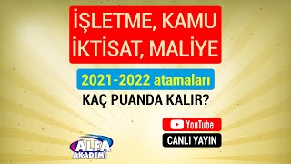 İşletme Kamu Maliye İktisat 20212022 atama puanları ne olur [upl. by Irmine207]