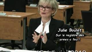 Julie Boulet Sur le registre darmes a feu du Quebec [upl. by Galan]