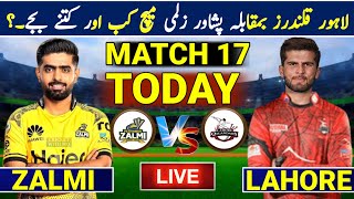 PSL 9 Match 17  Peshawar Zalmi Vs Lahore Qalandars Match 2024  PSL 9 Next Match  PSL 9 Pz Vs LQ [upl. by Imoan]