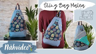 Nähanleitung Sling Bag Malea  Unisex Rucksack mit einem Schultergurt Bag sewing [upl. by Gninnahc594]