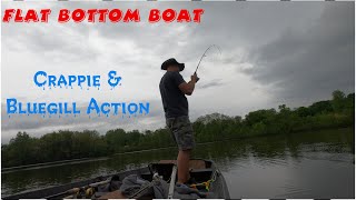 Flat Bottom minn kota trolling motor test run Crappie Gill Live Action [upl. by Nyvlem118]