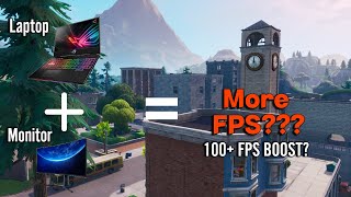 FORTNITE Laptop without Monitor VS Laptop with Monitor  Performance mode  FPS boost [upl. by Clementine]