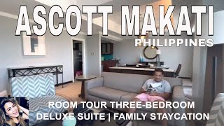 Room Tour ThreeBedroom Deluxe Suite at Ascott Makati Philippines 🇵🇭  Food and Travel by Marie [upl. by Ahab]