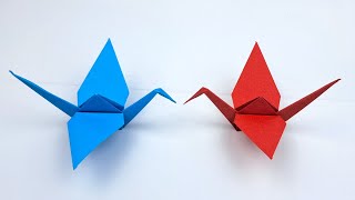 Paper Crane  Easy Origami Tutorial [upl. by Gerhardine]