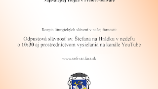 Živé vysielanie používateľa Solivarská Farnosť [upl. by Iba]