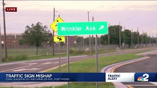 Traffic sign mishap causes confusion in Fort Myers [upl. by Corissa724]