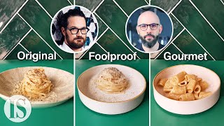 Cacio e pepe originale vs infallibile vs gourmet con Luciano Monosilio  Babish Action Review [upl. by Cichocki803]