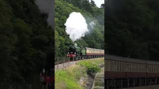 LNER B1 Mayflower on the English Rivera Express departs Kingswear railtour steam train railway [upl. by Dadelos]