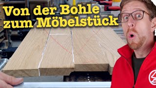 Von der Holzbohle zum Möbel  Ein MassivholzSideboard entsteht [upl. by Medrek47]