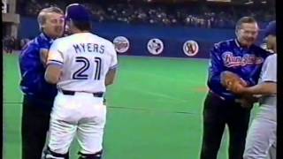 Bush amp Mulroney ceremonial first pitch 041090 [upl. by Nnahgem232]