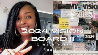 MY VISION BOARD FOR 2024  CREATE A VISION BOARD WITH ME [upl. by Rehoptsirhc]