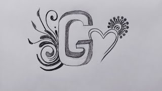 How to make G letter tattoo drawing with pencil  Simple drawing of G letter 💚 [upl. by Fields]