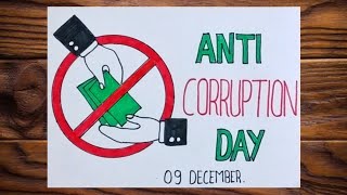 International Anti Corruption Day poster  drawing competition  for kids  easy  step by step [upl. by Eissel78]