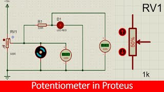 how to use potentiometer in Proteus tutorial [upl. by Asiilanna]