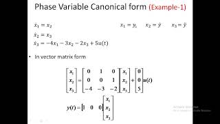 Lecture 3 State Space Canonical forms [upl. by Haeckel]