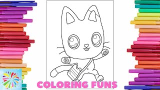 Coloring Happy Pandy from Gabby Dollhouse  Gabby Dollhouse Coloring Pages  Coloring Funs [upl. by Aibara]