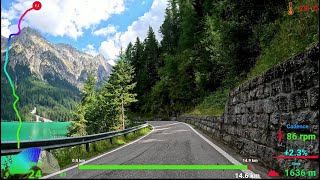 45 minute Indoor Cycling Workout Antholz Valley Alps South Tyrol Telemetry 4K Video [upl. by Philips]