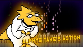 Undertale Alphys Takes Action ▶ Synthesia  Piano [upl. by Anairda]