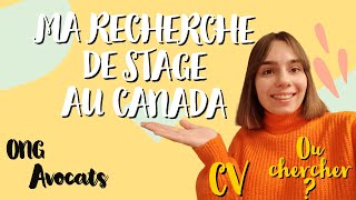 Ma recherche de stage au Canada [upl. by Ardenia]