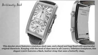 See this Cuervo y Sobrinos Prominente Dual A 11121 Steel Diamond Watch [upl. by Attaynik]