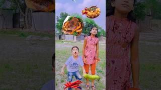 Girl And Boy Eating Challenge Chicken Fuska Chilli Bargar VFX Funny Magic Video shorts [upl. by Auhsoj]