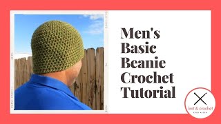 Basic Mens Beanie Free Crochet Pattern Workshop  Easy Beginner Friendly Crochet Pattern for Men [upl. by Bixby]